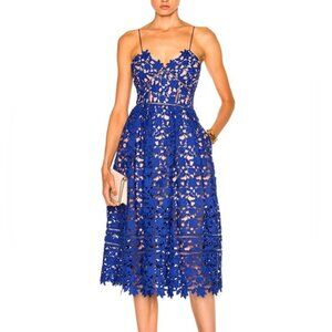Self Portrait Cobalt Blue Azalea Dress